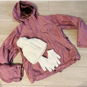 Womens Sz: Small Burton Coat, Gloves, & Hat
